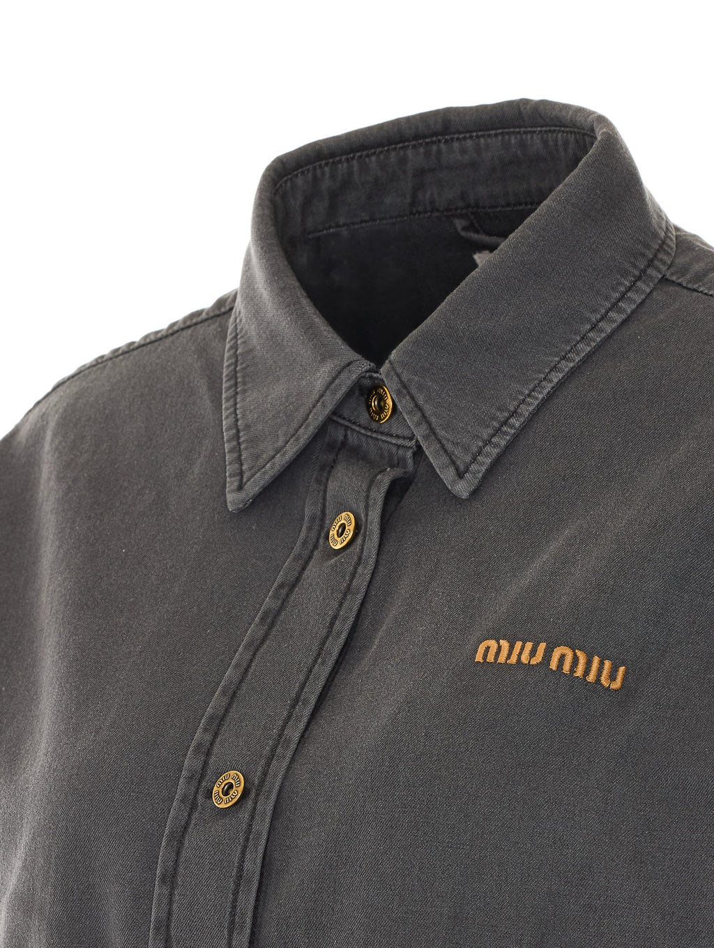 Miu Miu Women's Light Denim Shirt in Grey - view 3