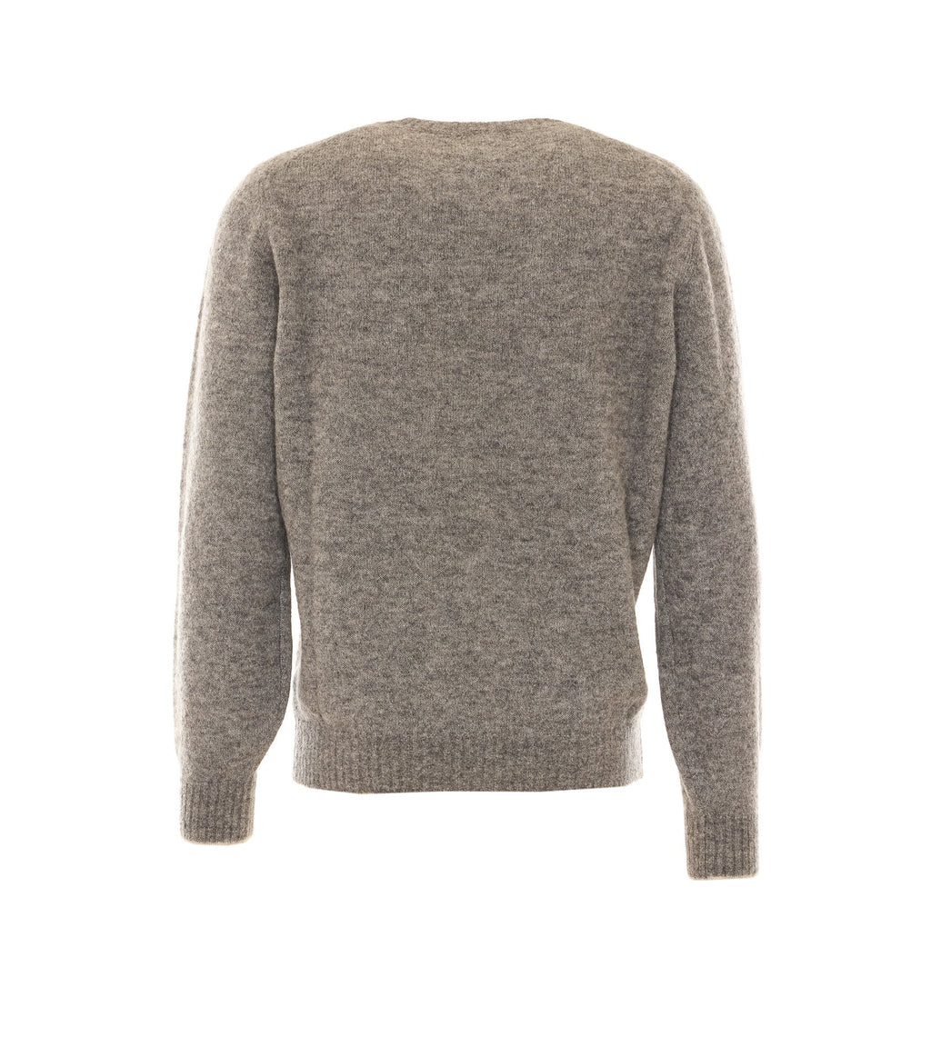 Brunello Cucinelli Men's Sweater in Grey Alpaca - view 2