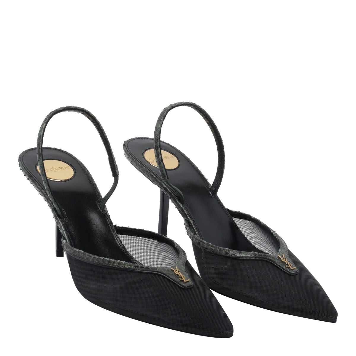 Saint Laurent Women's Back Open Pumps in Black Leather - view 3