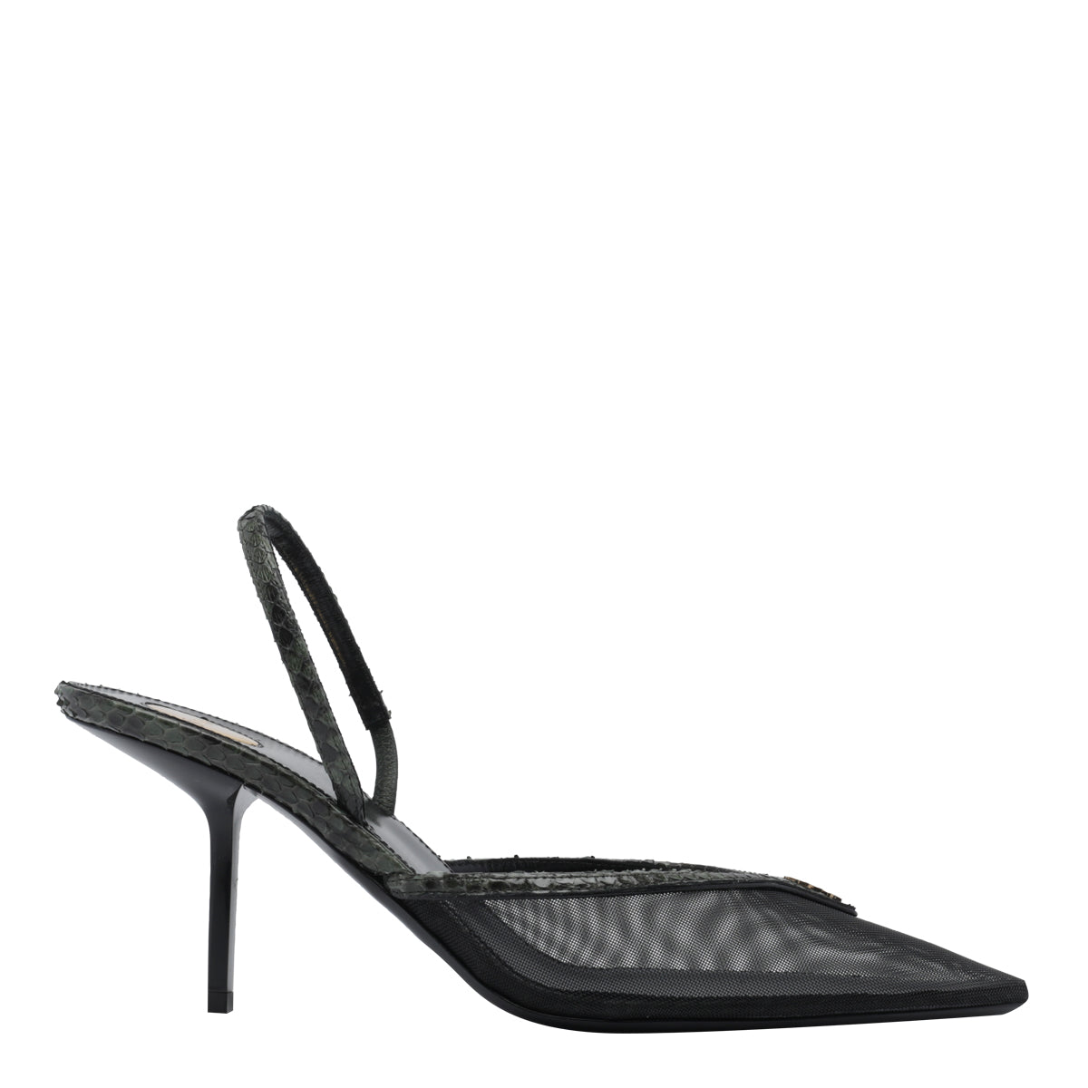 Saint Laurent Women's Back Open Pumps in Black Leather - view 1