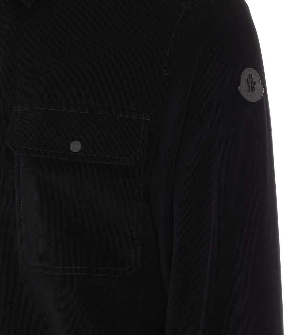 Moncler Men's Logo Overshirt in Black Polyamide - view 2