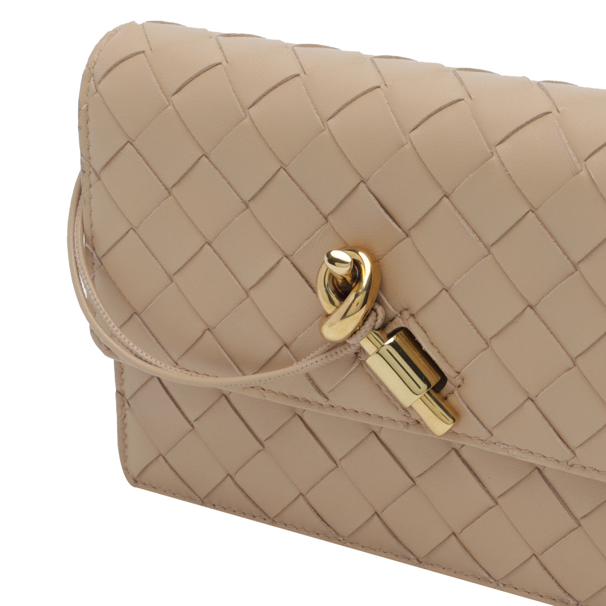 Bottega Veneta Women's Andiamo Pouch in Gold Leather - view 4