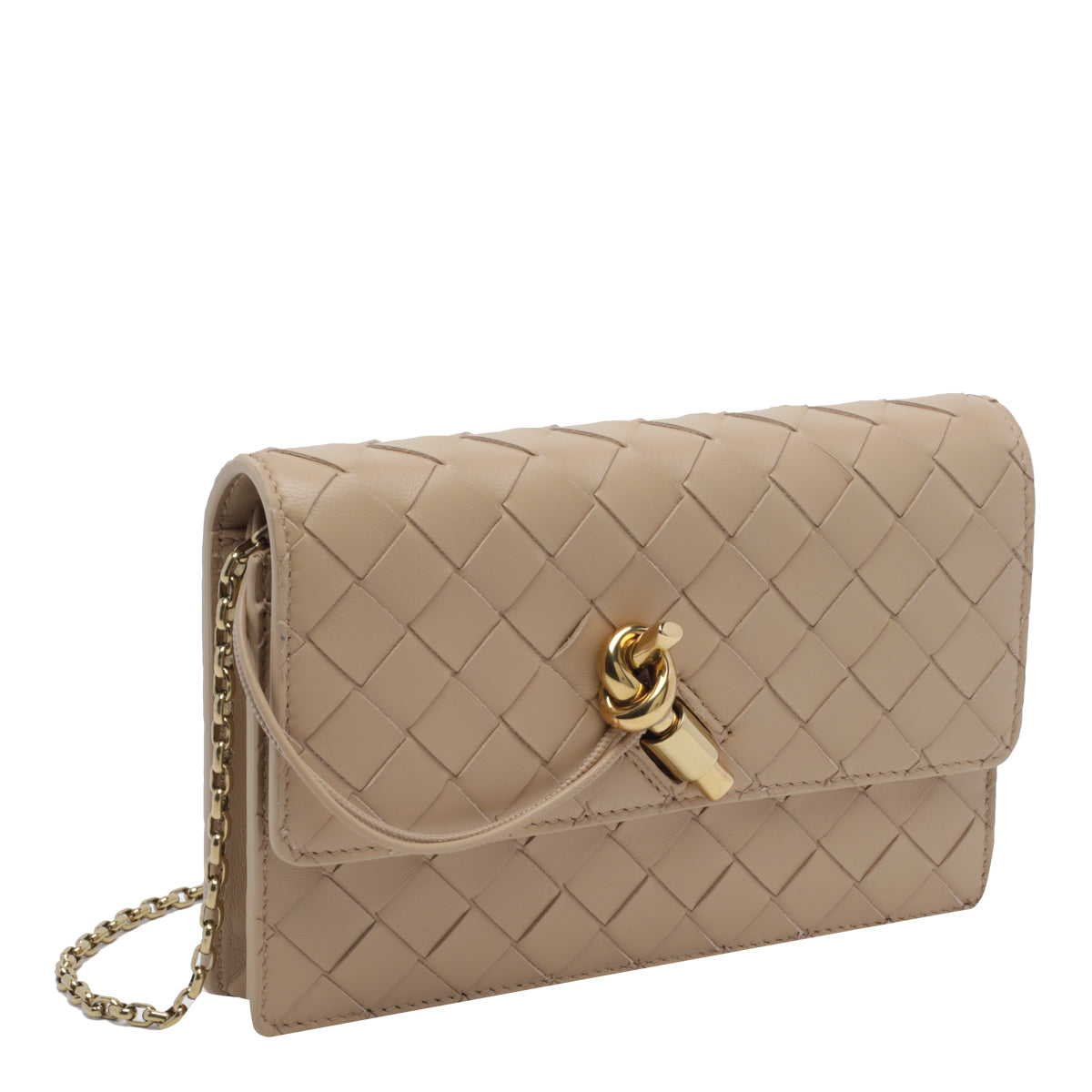 Bottega Veneta Women's Andiamo Pouch in Gold Leather - view 2