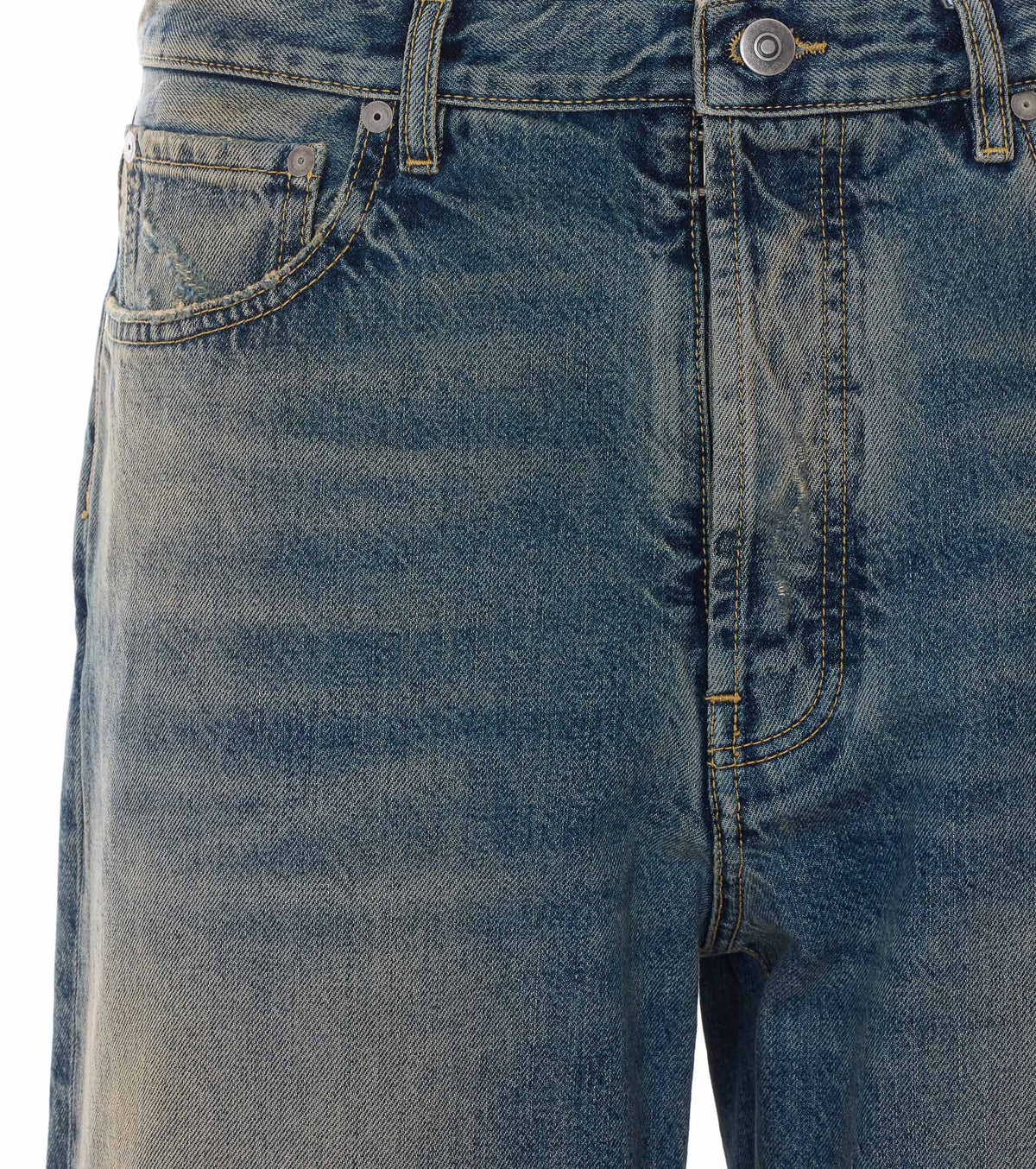 Maison Margiela Men's Distressed Jeans in Blue Polyester - view 4