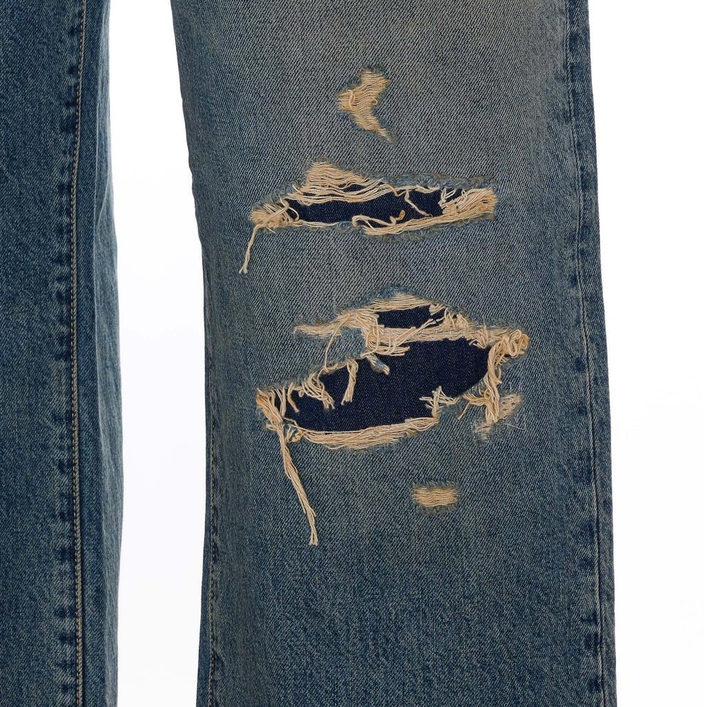Maison Margiela Men's Distressed Jeans in Blue Polyester - view 2