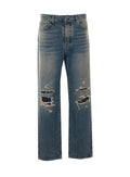 Maison Margiela Men's Distressed Jeans in Blue Polyester - view 1