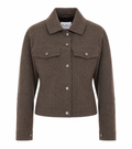 Max Mara Women's Rapace Felted Wool Trucker Jacket in Grey - view 1