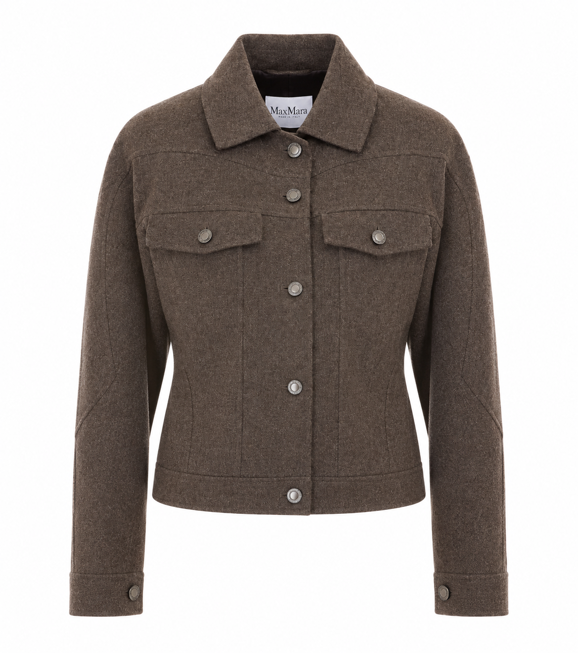 Max Mara Women's Rapace Felted Wool Trucker Jacket in Grey - view 1