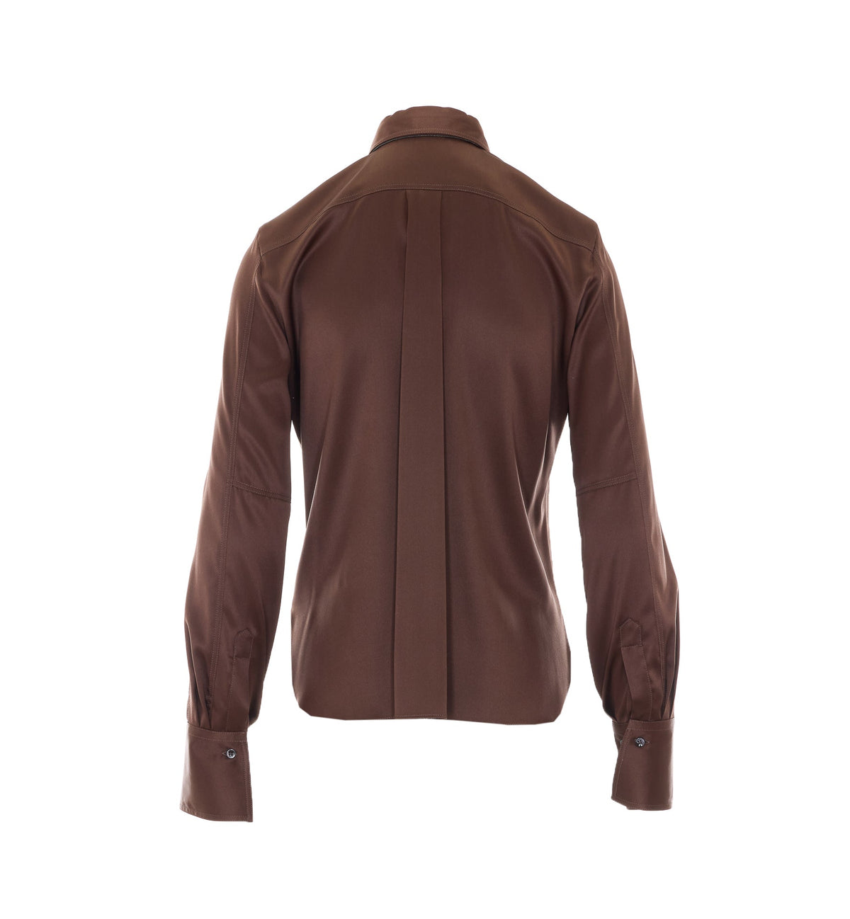 Brunello Cucinelli Women's Silk Satin Shirt in Brown - view 2