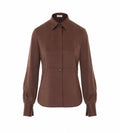 Brunello Cucinelli Women's Silk Satin Shirt in Brown - view 1