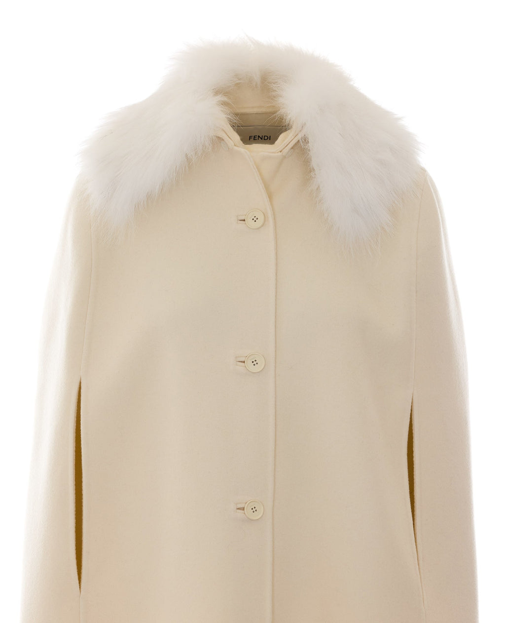Fendi Women's Cape in Ivory White Wool - view 4