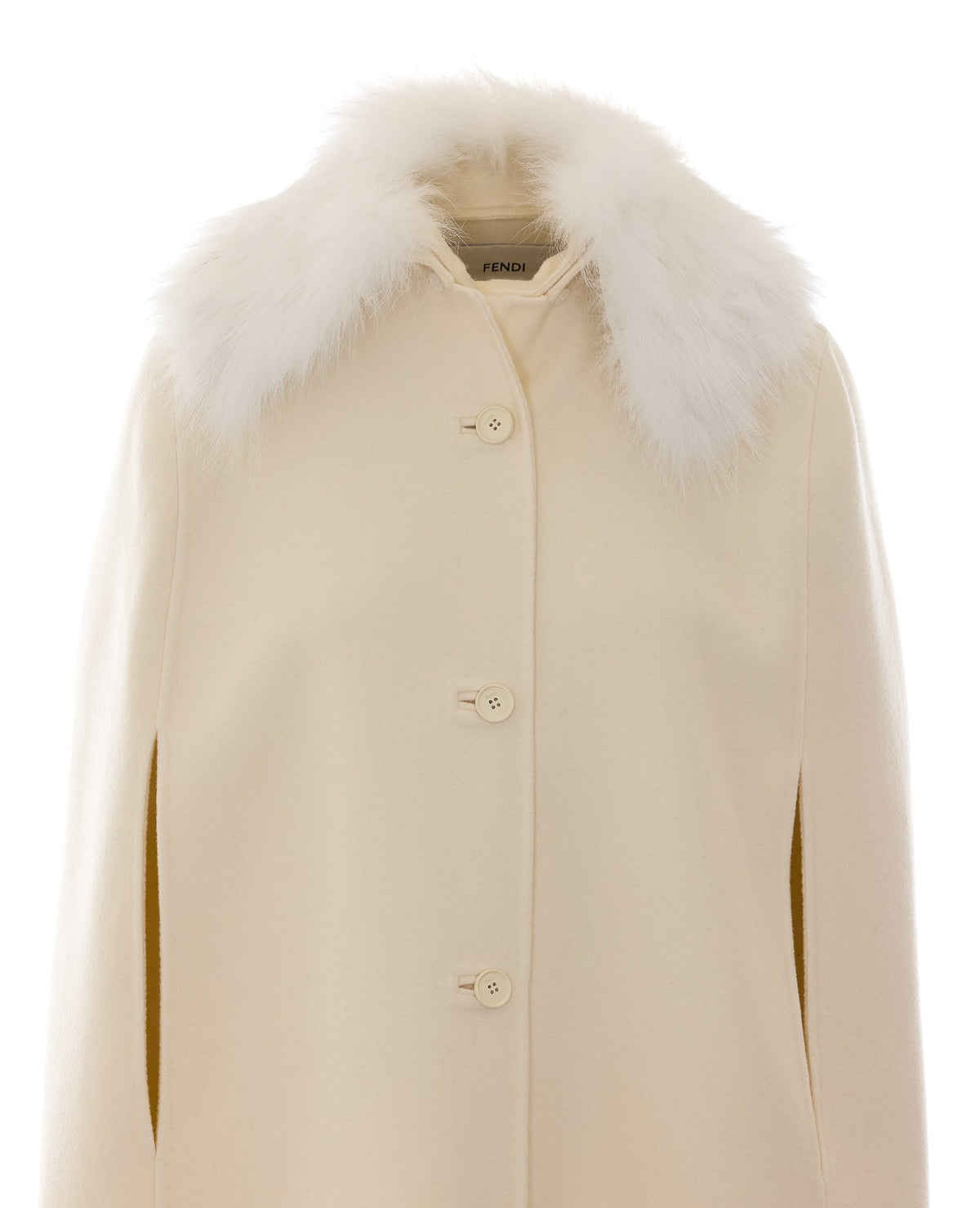 Fendi Women's Cape in Ivory White Wool - view 4