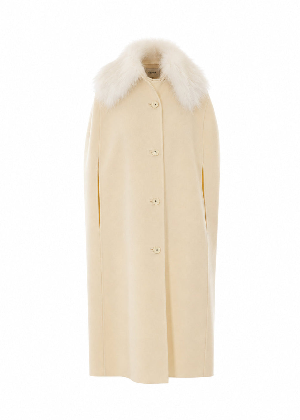 Fendi Women's Cape in Ivory White Wool - view 1