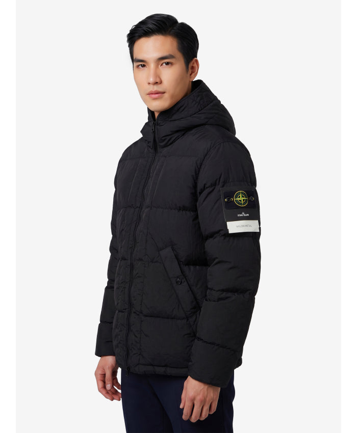 Stone Island Men's Econyl® Nylon Down Jacket in Black