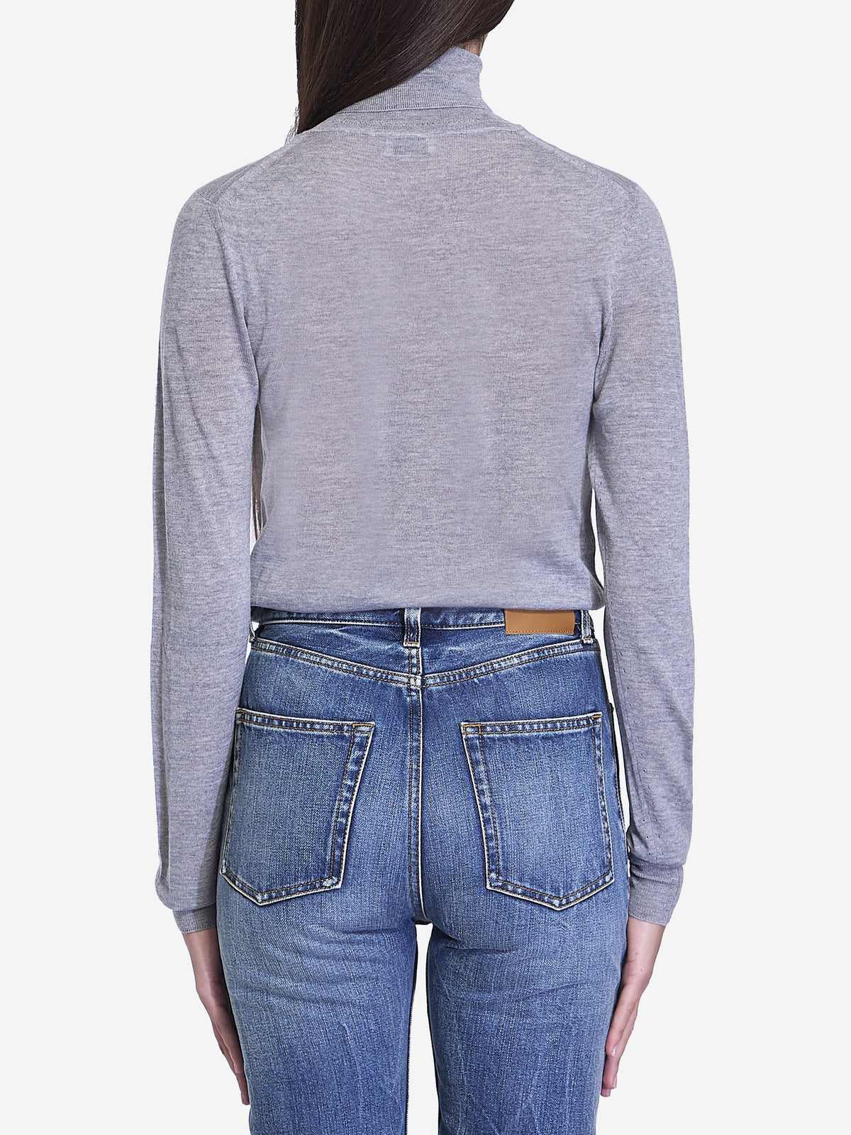 Saint Laurent Women's Wool Turtleneck in Grey