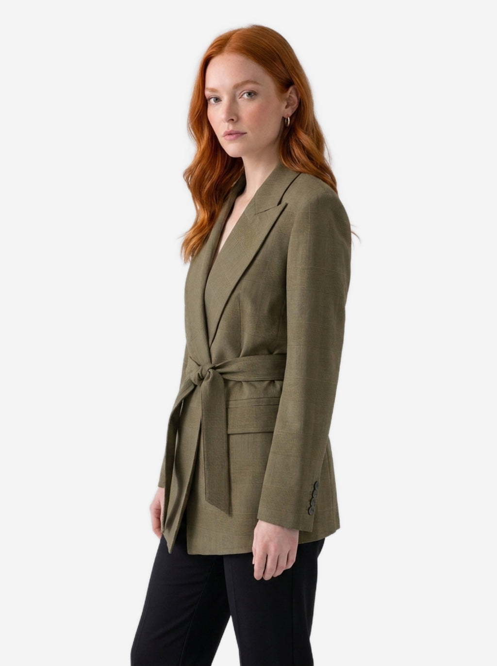Max Mara Women's Peaked Lapel Dressing Gown in Green