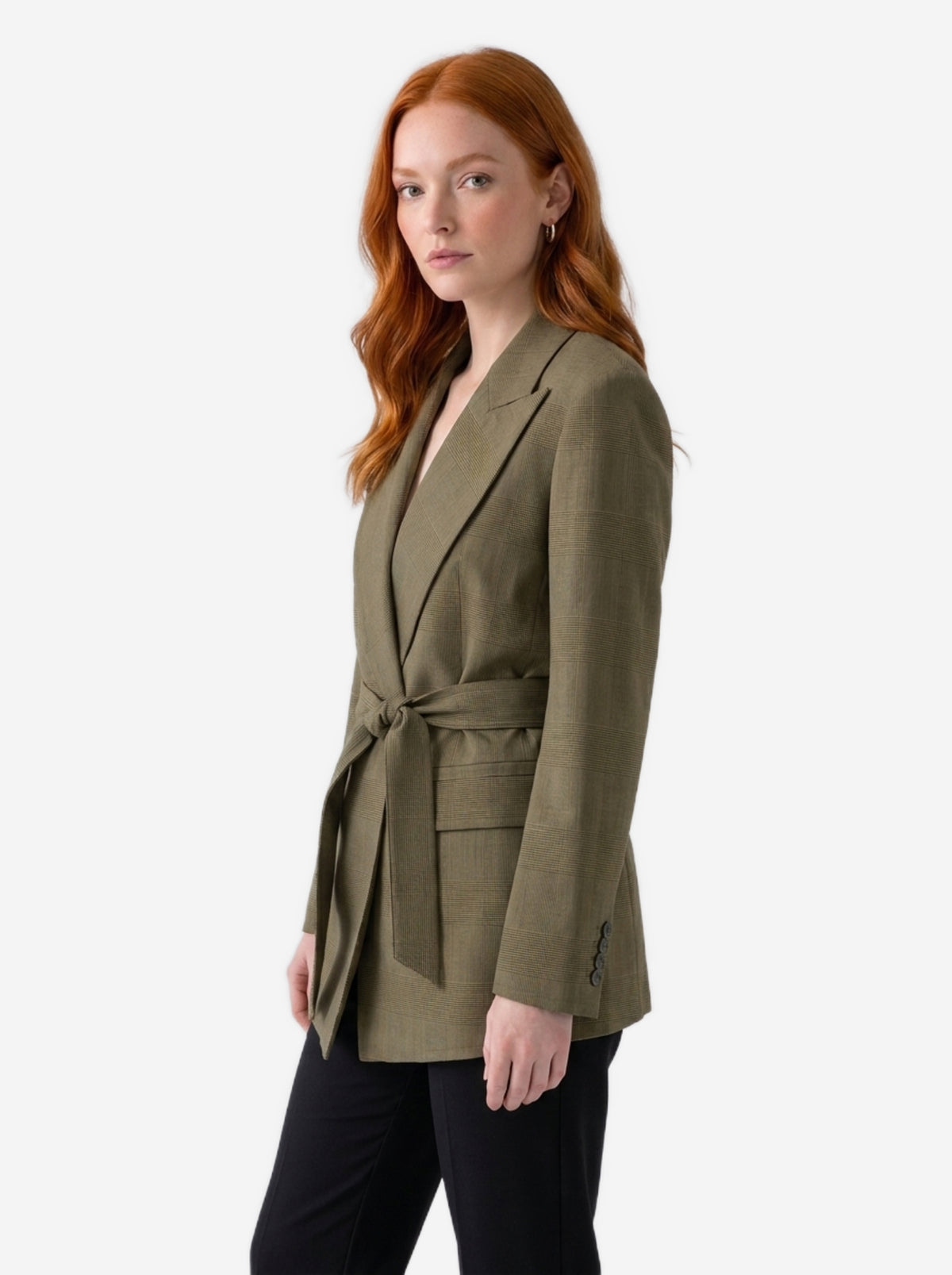 Max Mara Women's Peaked Lapel Dressing Gown in Green