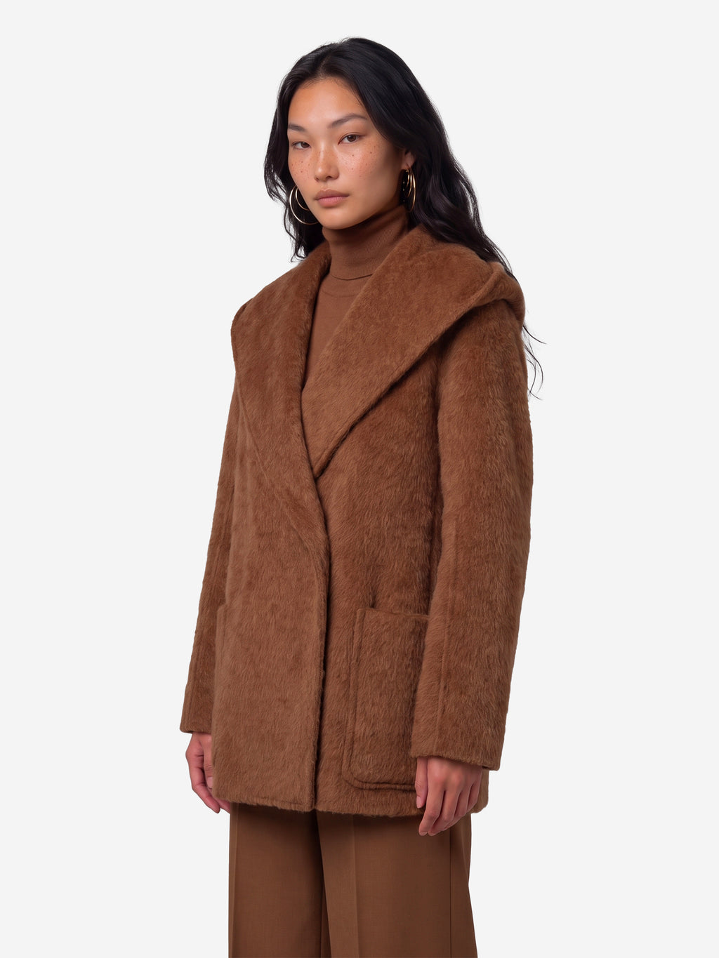 Max Mara Women's Golf Short Coat in Brown