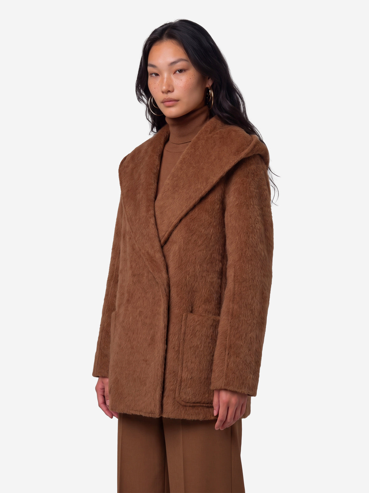 Max Mara Women's Golf Short Coat in Brown