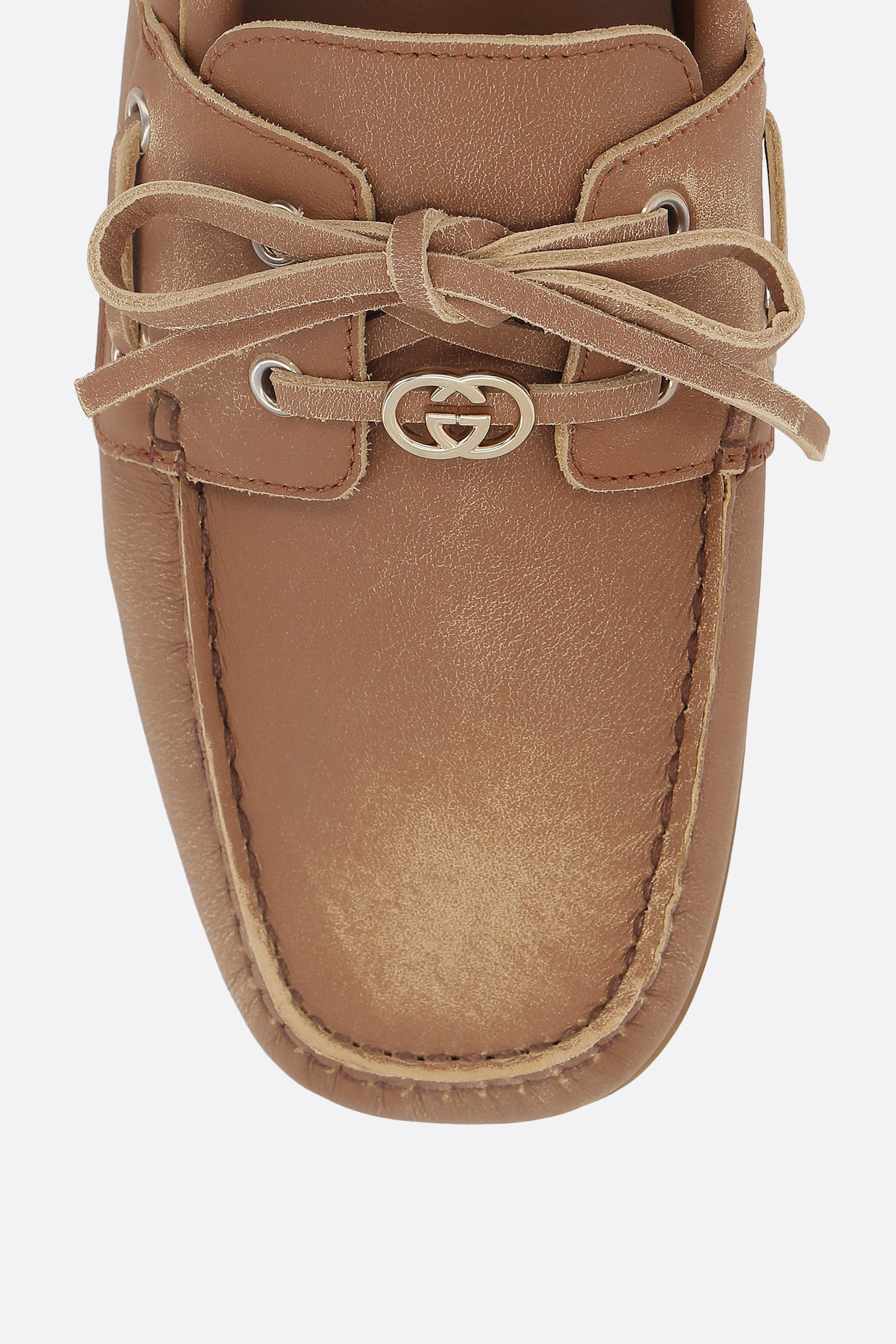 Gucci Women's GG Logo Loafers in Beige