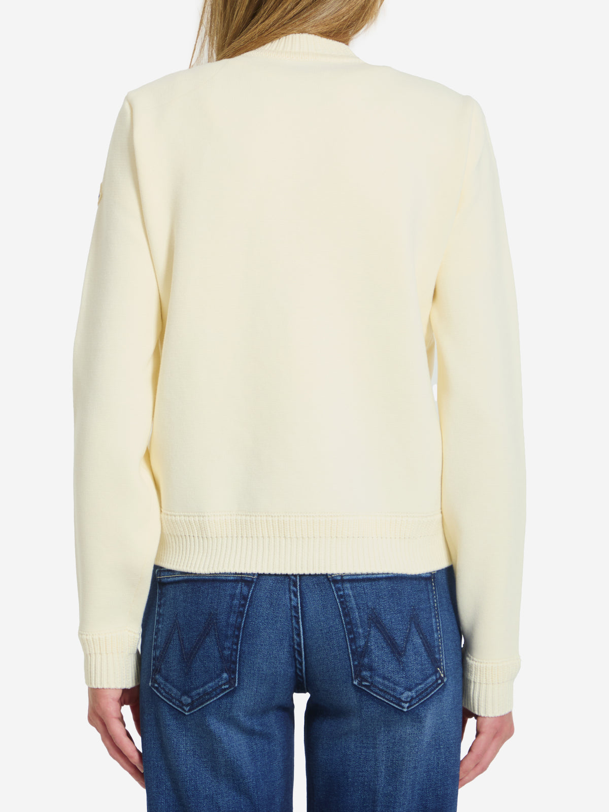 Moncler Women's Tricot Zip Cardigan in Cream