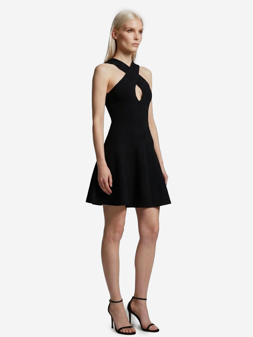 Alaia Women's Cross-front Knit Mini Dress in Black