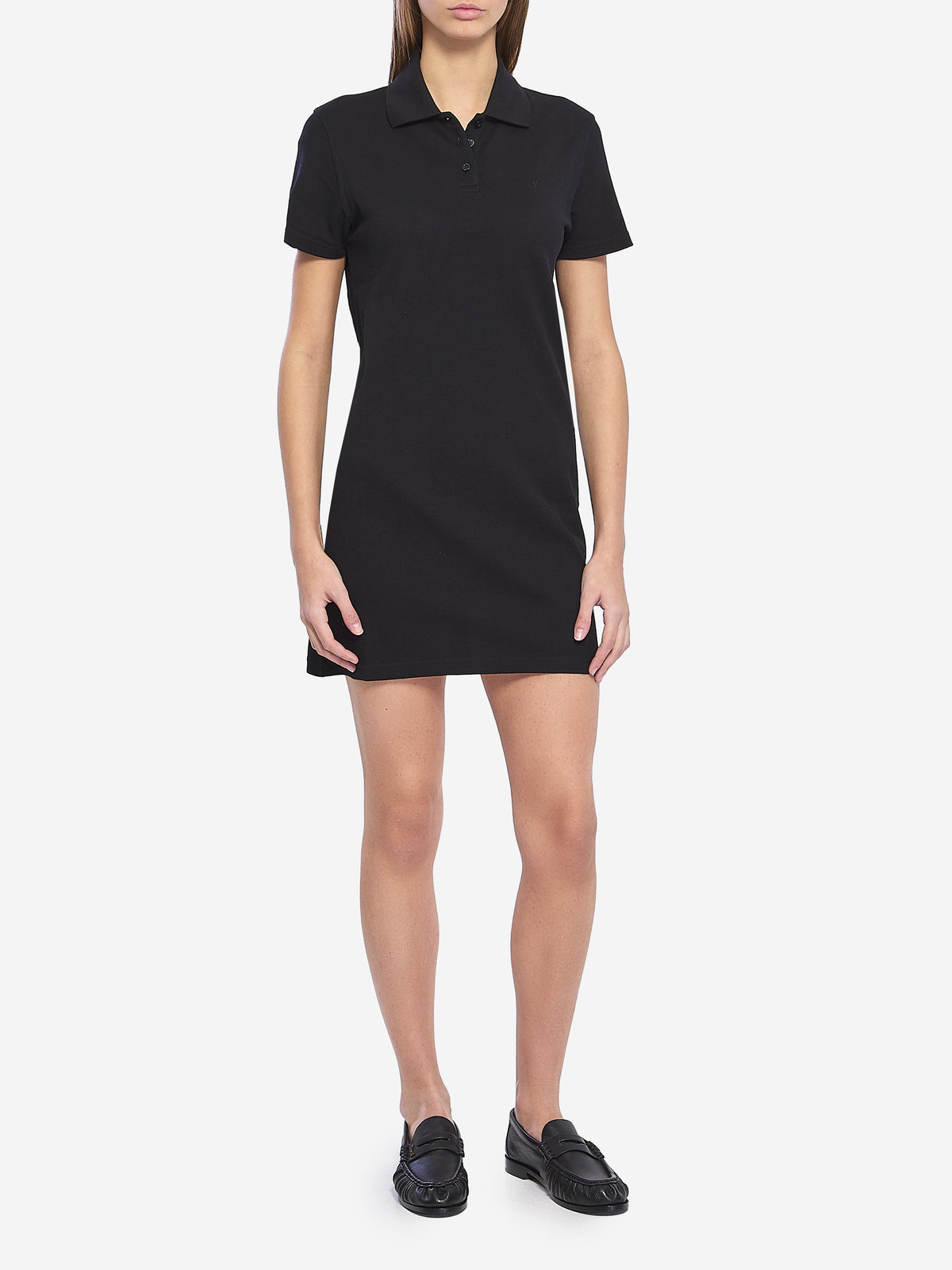 Saint Laurent Women's Cassandre Cotton Piqué in Black