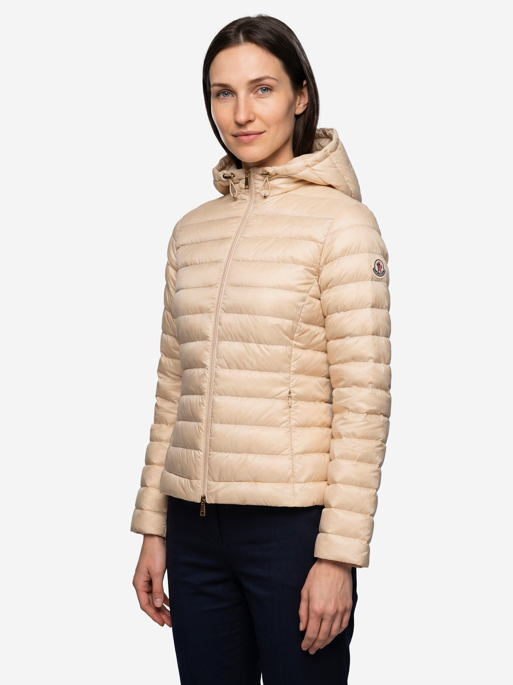 Moncler Women's Igelhood Down Jacket in Longue in Beige