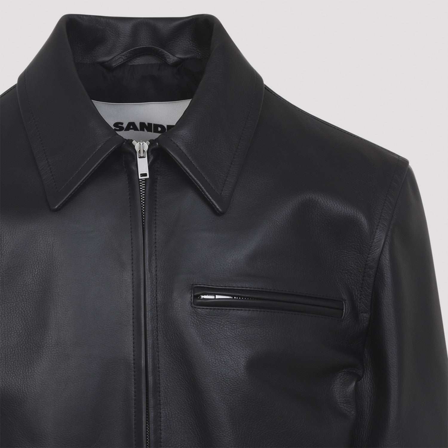 Jil Sander Men's Leather Jacket in Black