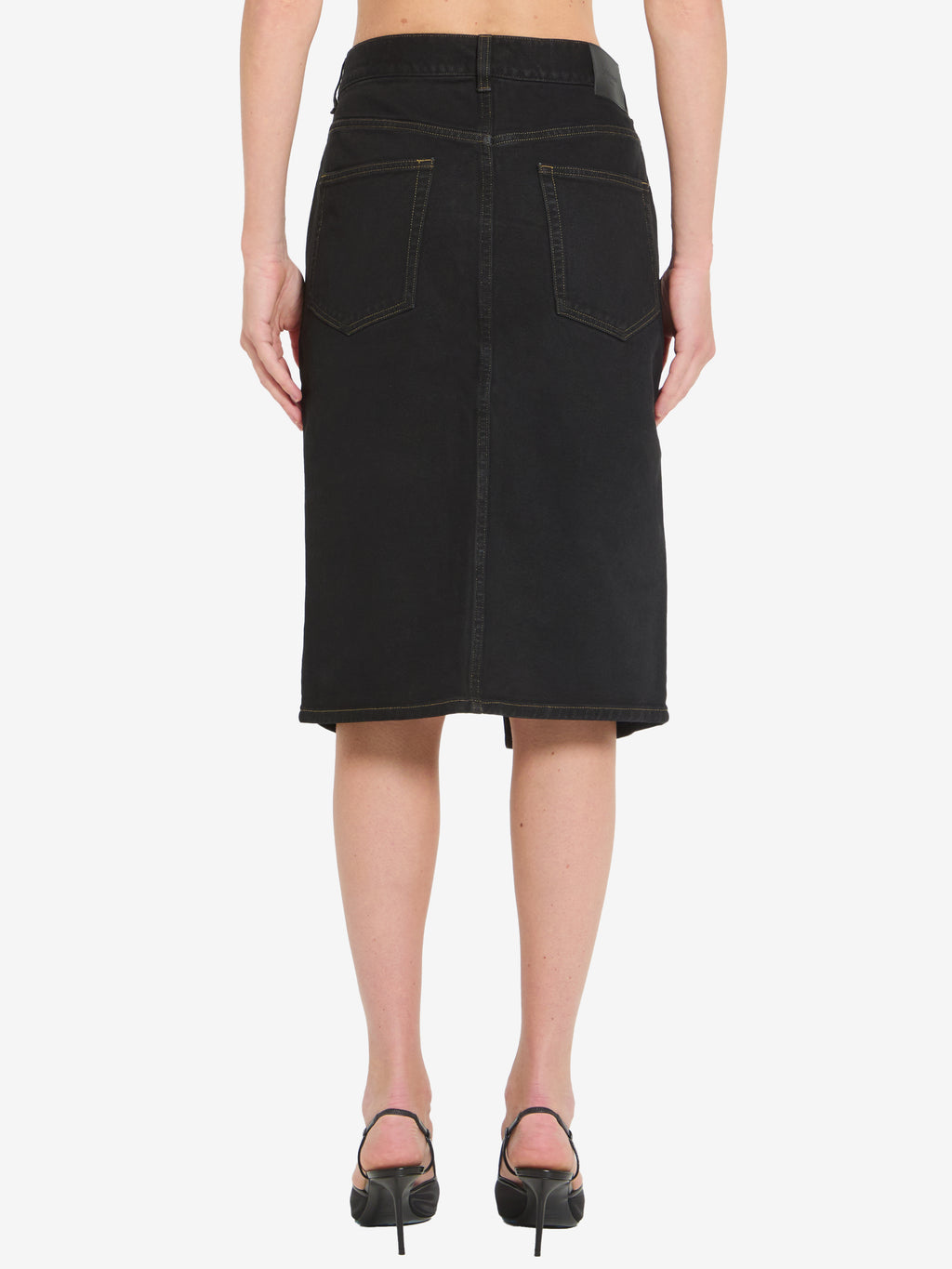 Saint Laurent Women's Deep Sea Baggy Pencil Skirt in Black