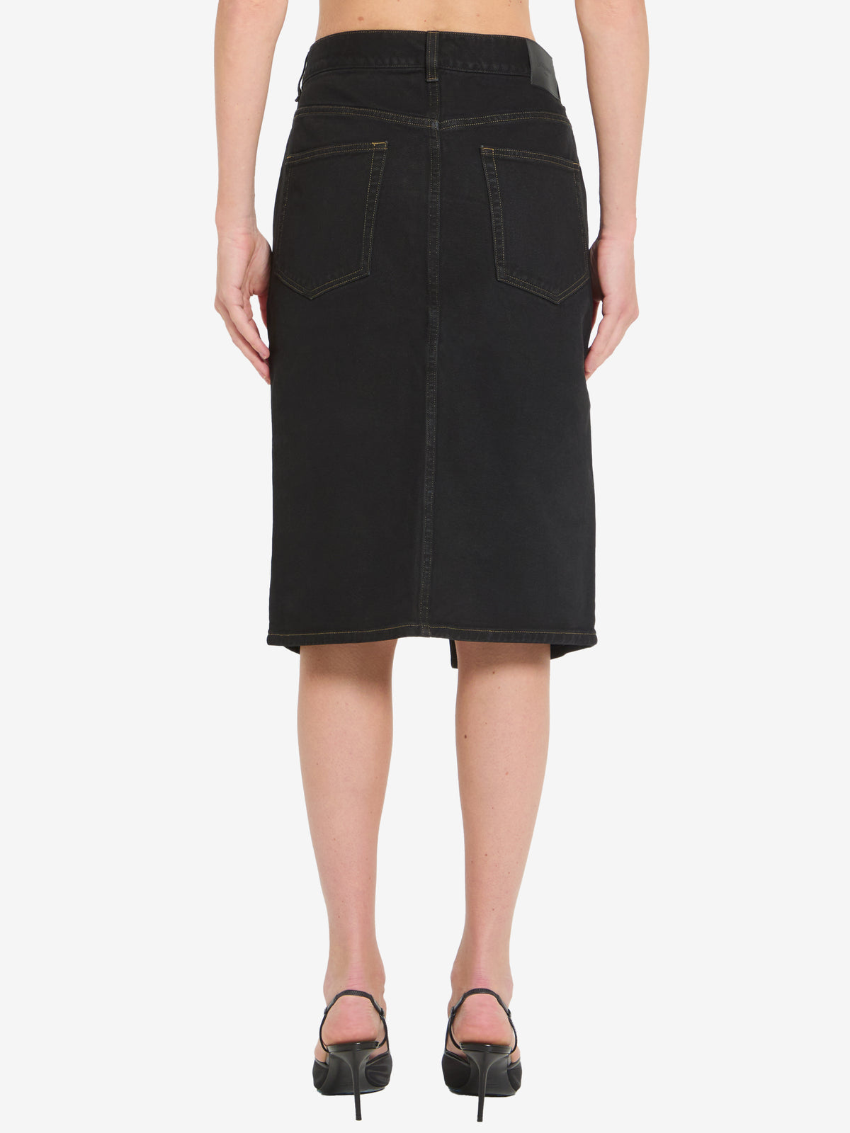 Saint Laurent Women's Deep Sea Baggy Pencil Skirt in Black