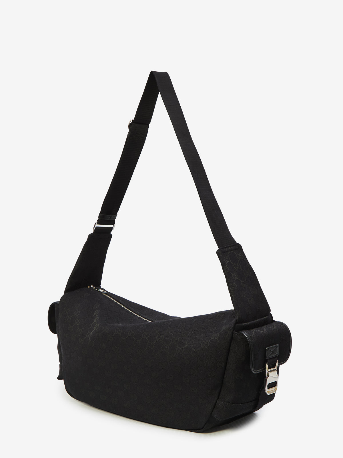 Gucci Men's GG Fabric Crossbody Bag Large in Black