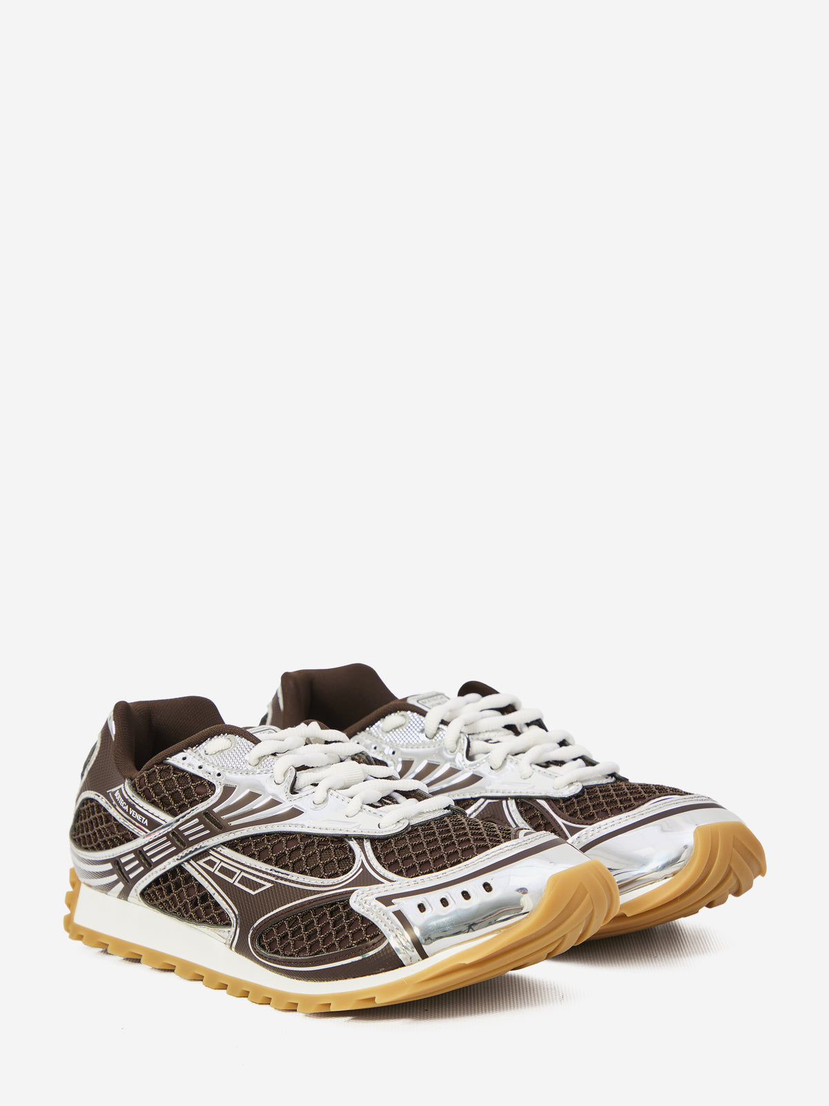 Bottega Veneta Men's Fondant Orbit Sneakers in Brown