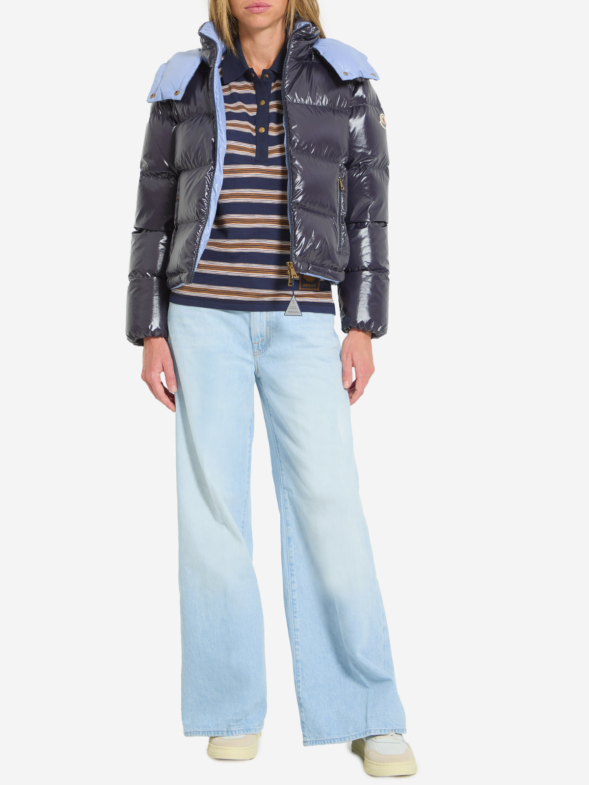 Moncler Women's Niveole Short Puffer Jacket in Blue