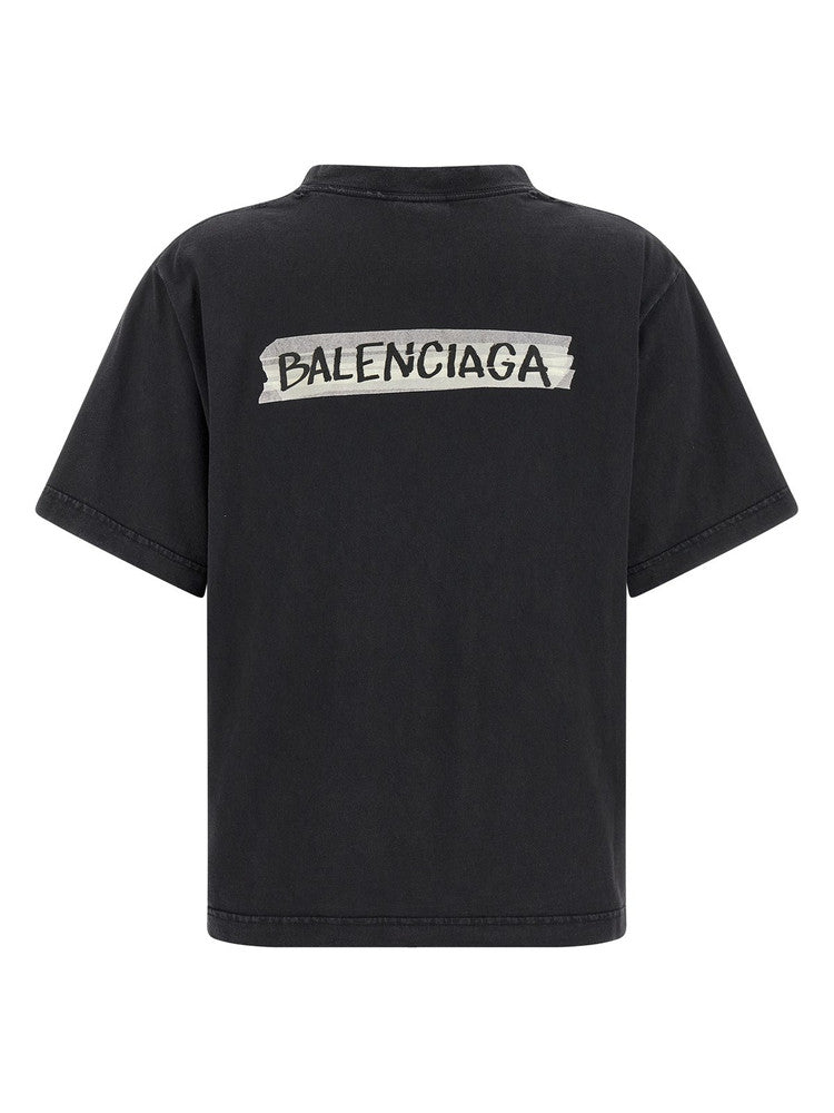 Balenciaga Women's Logo T-Shirt in Black