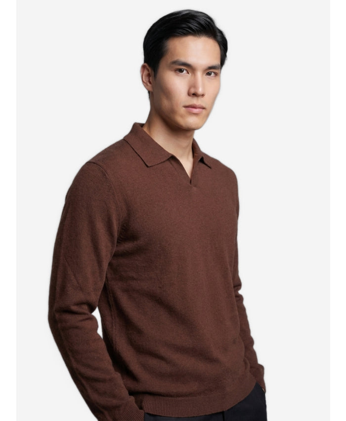 The Row Men's Chocolate Ripley Polo Shirt. in Brown