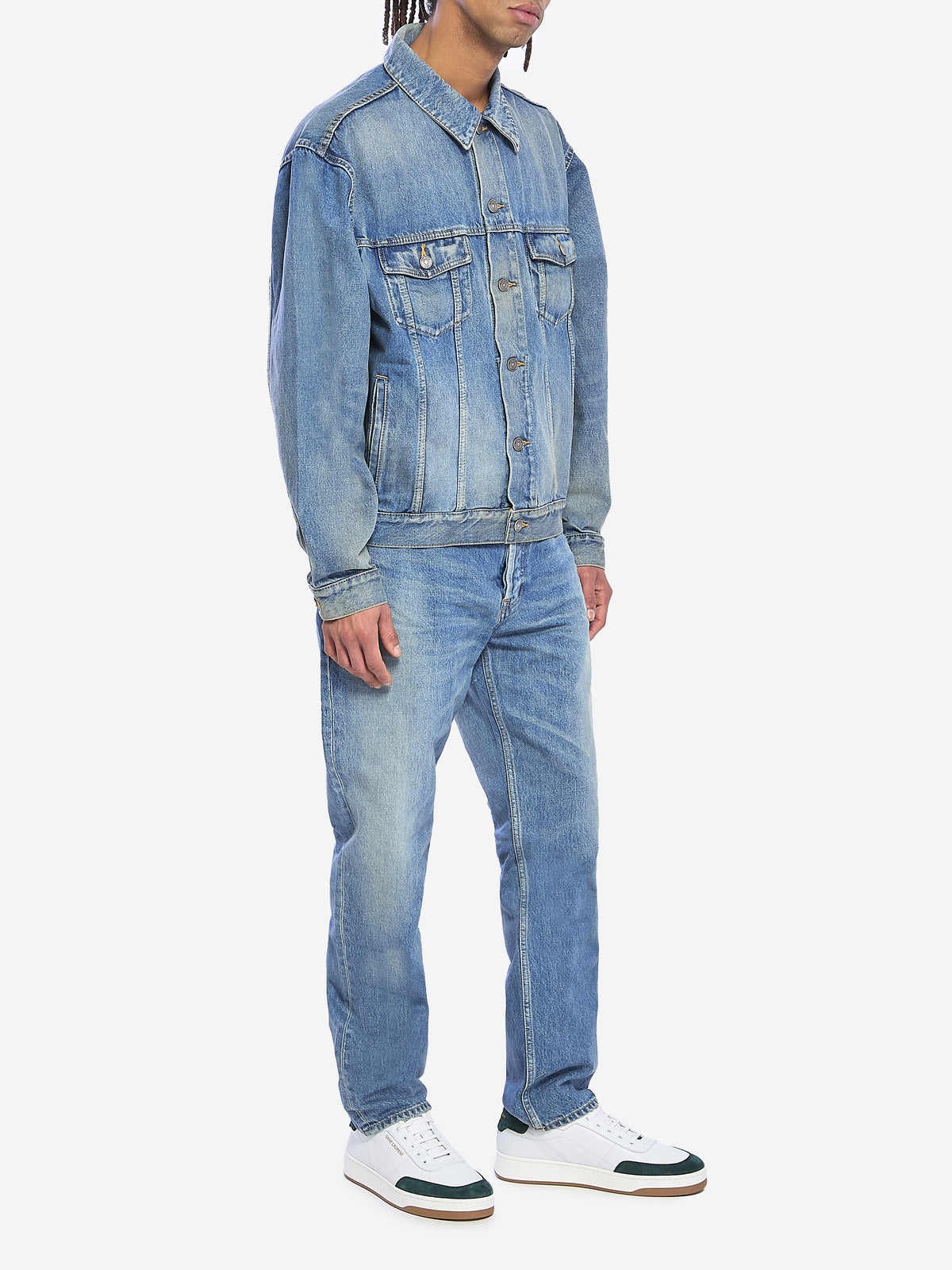 Saint Laurent Men's Trucker Jacket in Blue
