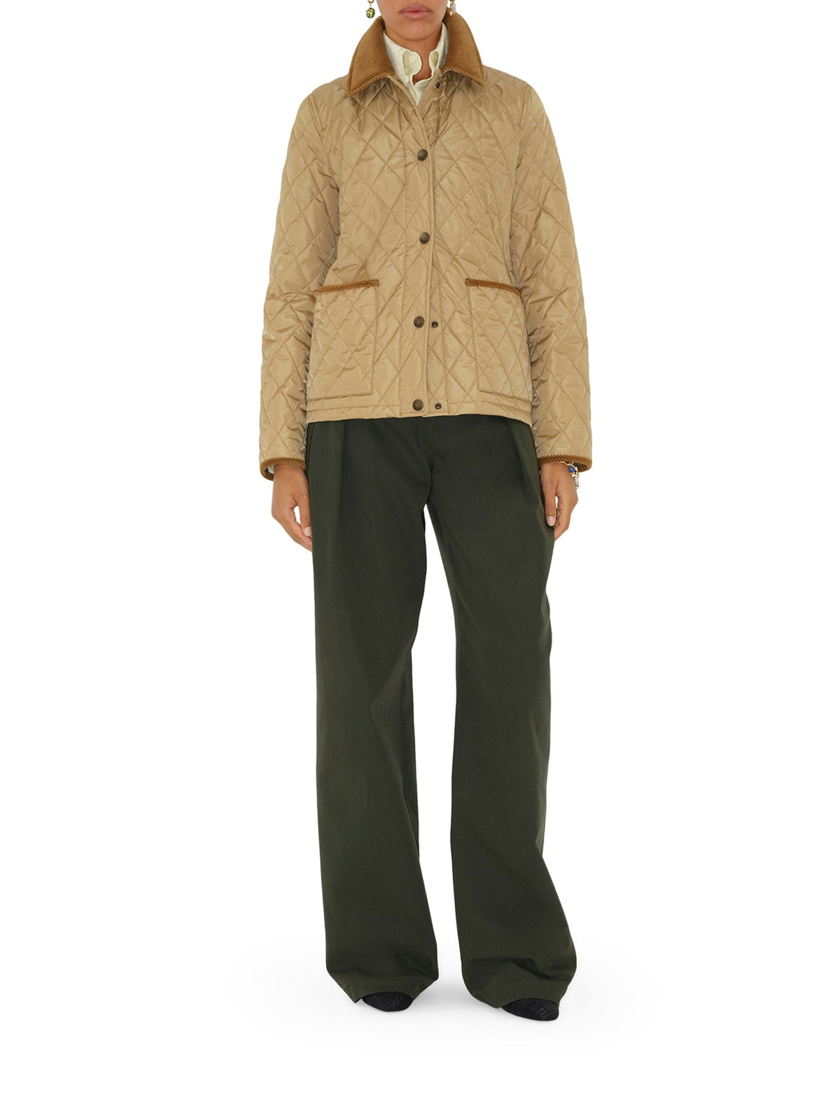 Burberry Women's NYLON QUILTED JACKET in Beige
