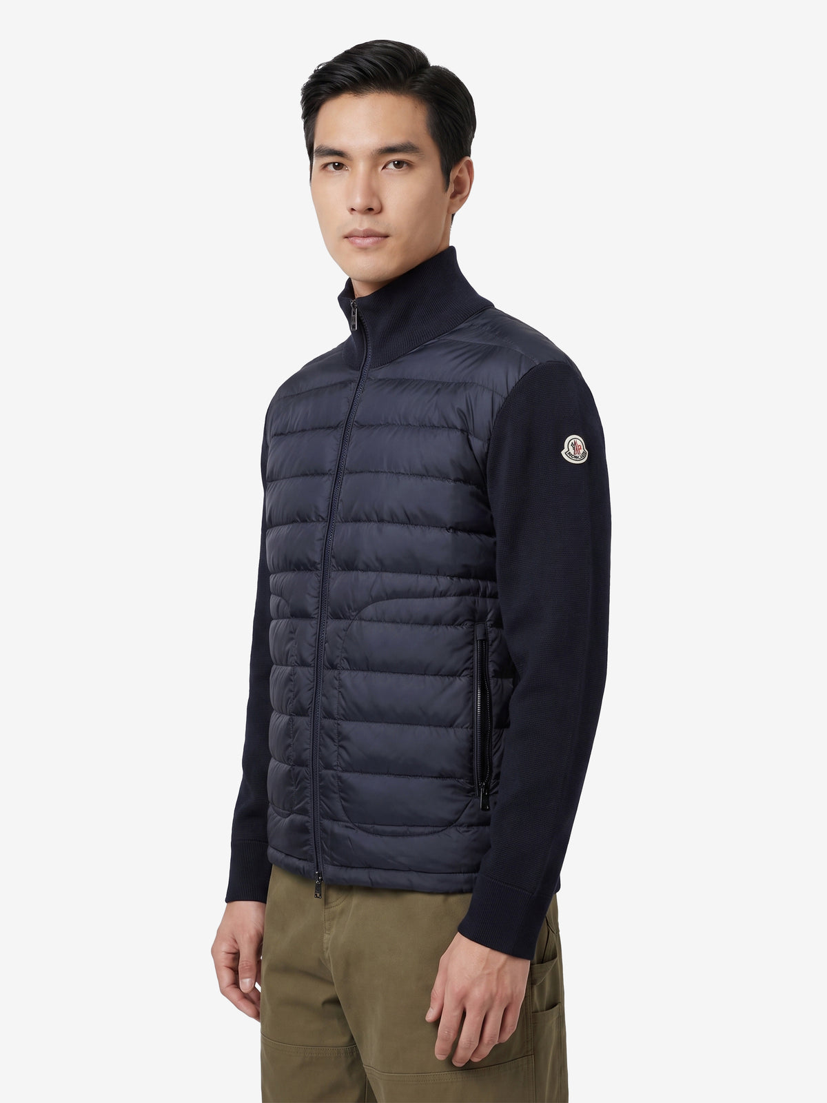 Moncler Men's Padded Zip Cardigan in Blue