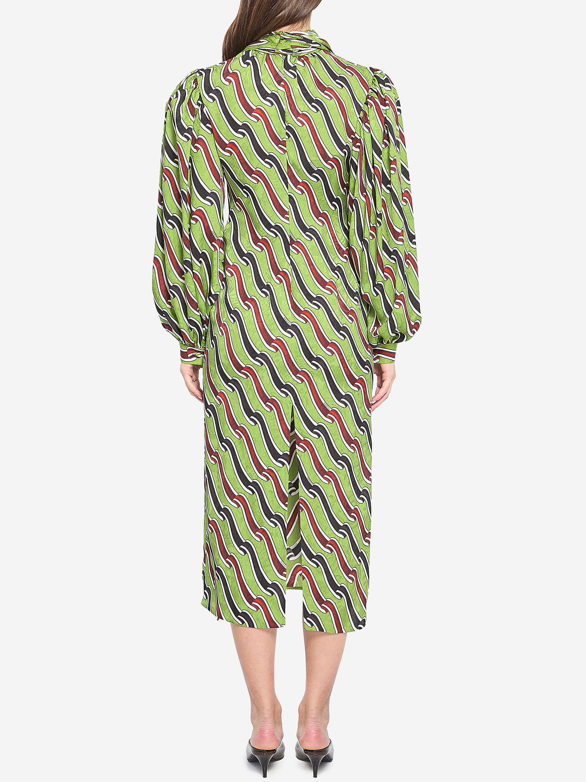 Gucci Women's Printed Silk Dress in Green