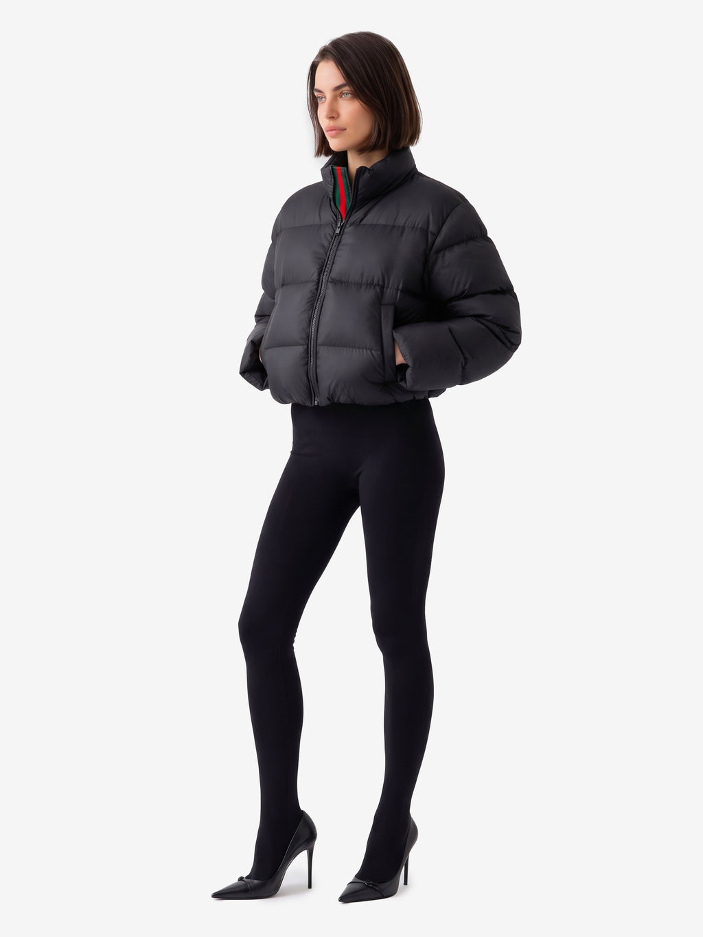Gucci Women's Padded Polyester Down Jacket in Black