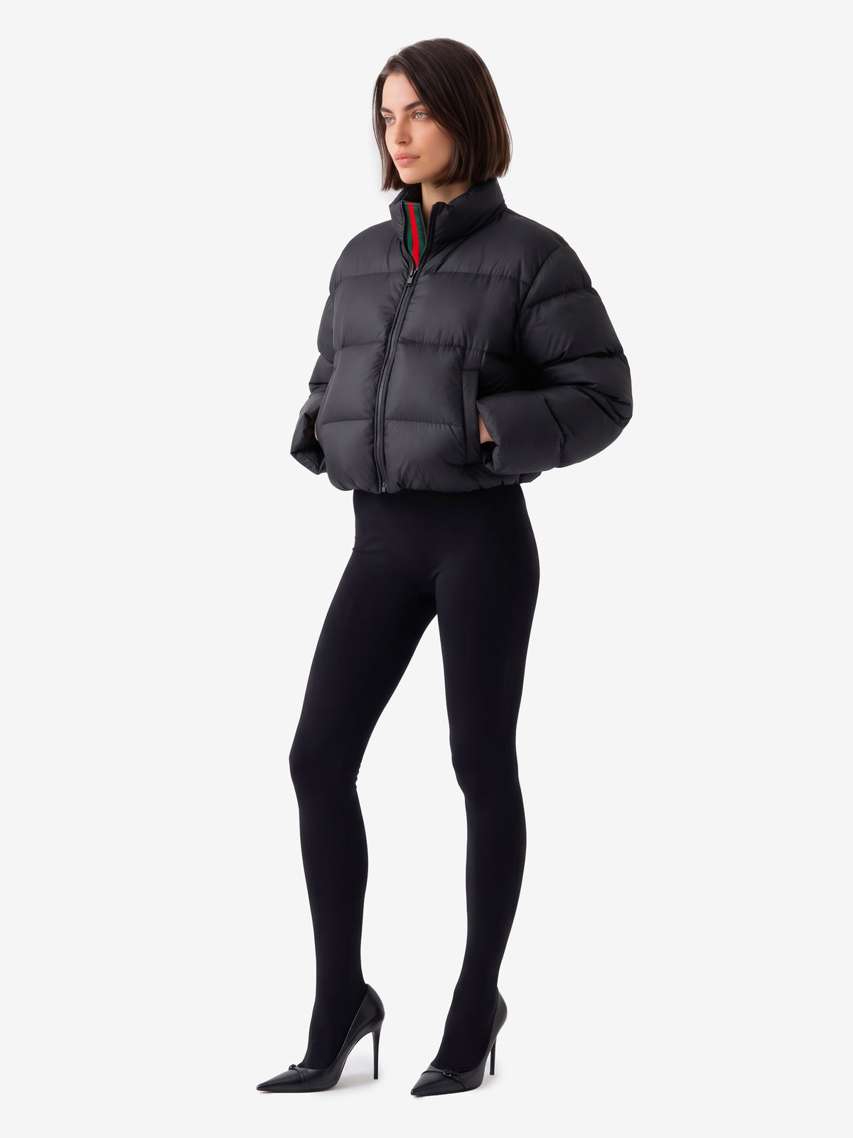 Gucci Women's Padded Polyester Down Jacket in Black