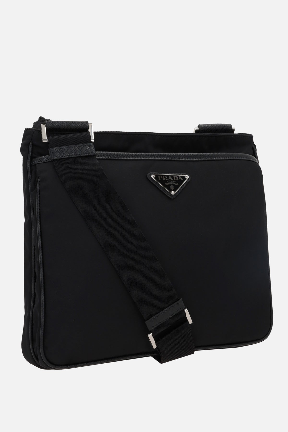 Prada Men's Crossbody Bag in Black Leather