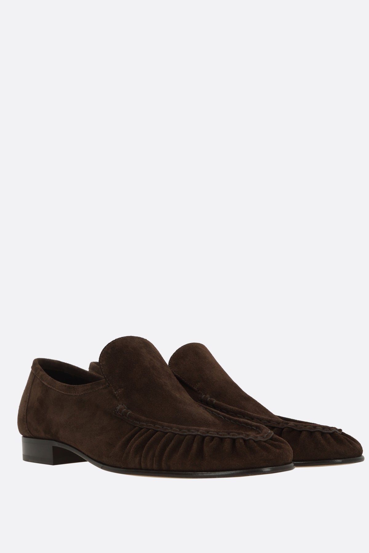 The Row Men's Loafers in Lacquer Brown