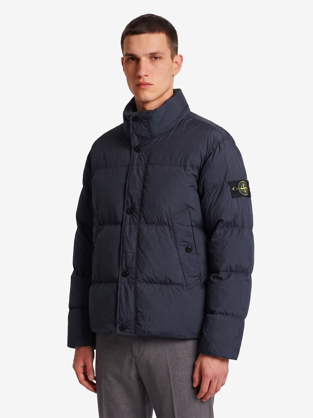 Stone Island Men's Crinkle Reps Down Jacket in Black
