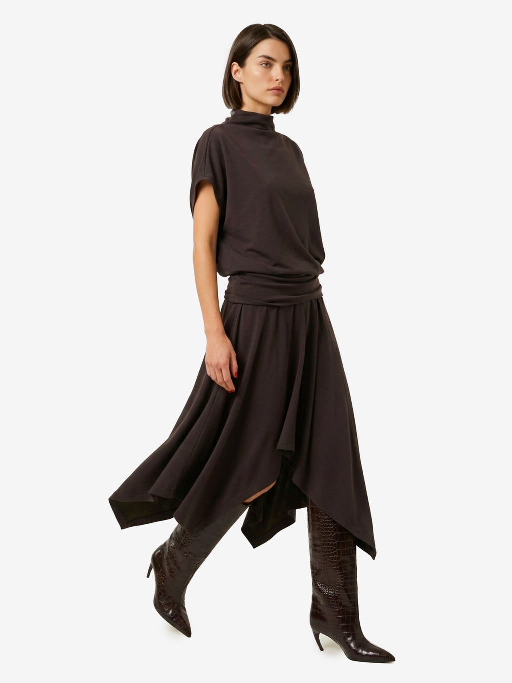 Lemaire Women's Twisted Long Dress in Brown