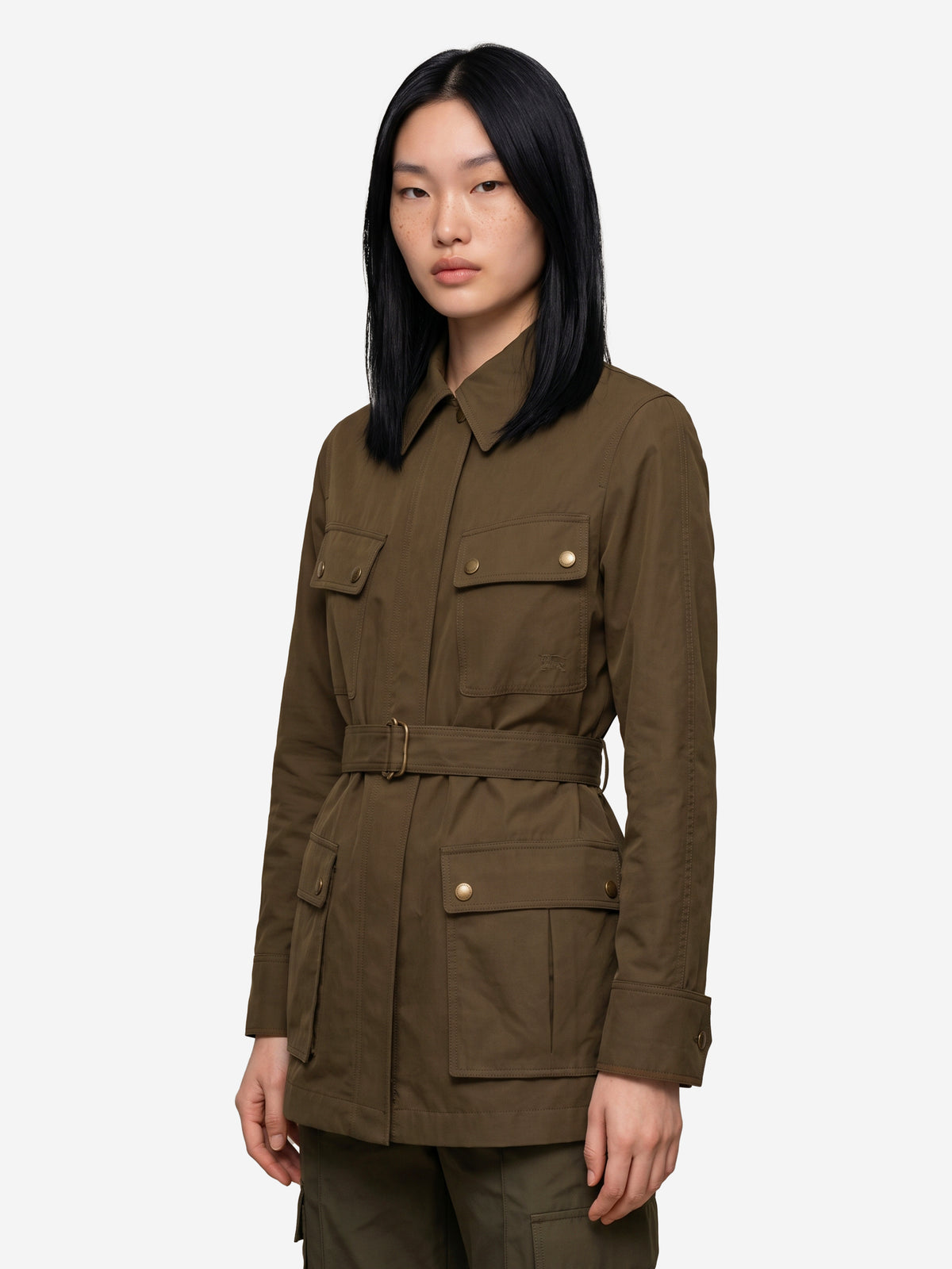 Burberry Women's Safari Jacket in Gabardine in Green