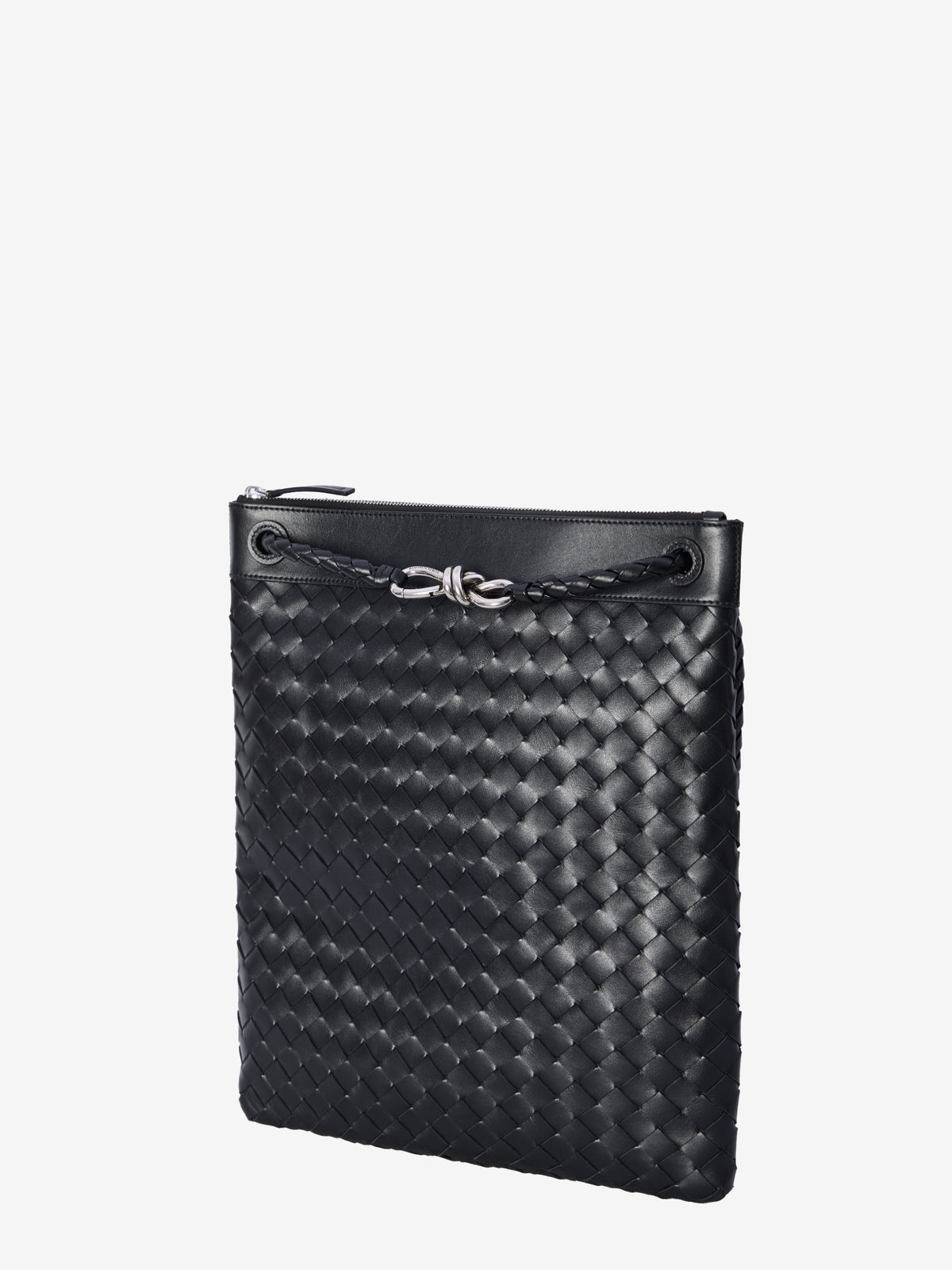 Bottega Veneta Men's Black Andiamo Crossbody Bag in Black