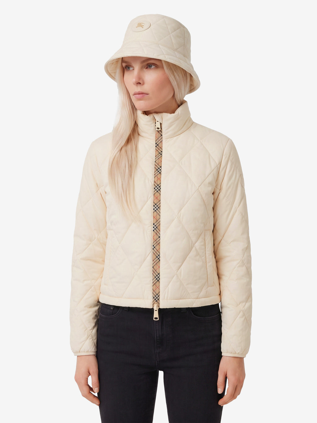 Burberry Women's Bramford Quilted Nylon Jacket in White