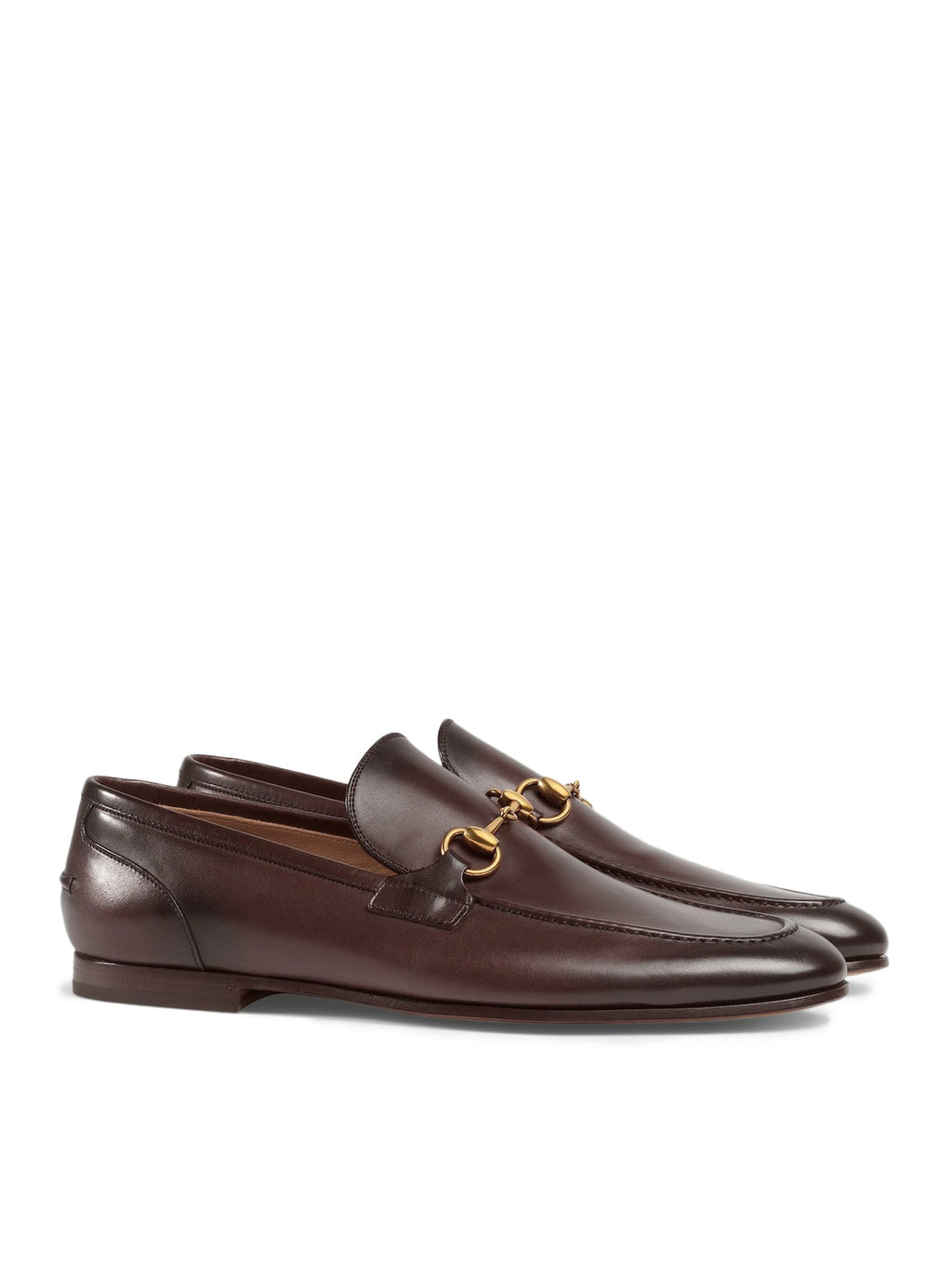Gucci Men's JORDAAN LEATHER LOAFERS in Brown